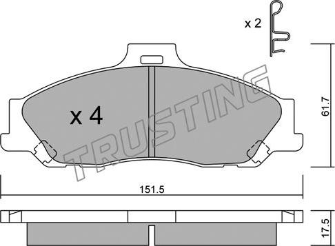 Trusting 495.0 - Brake Pad Set, disc brake car-mod.net