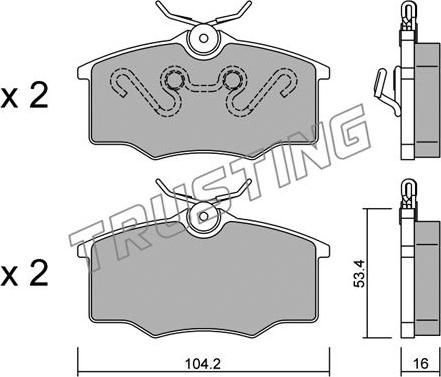 Trusting 553.0 - Brake Pad Set, disc brake car-mod.net