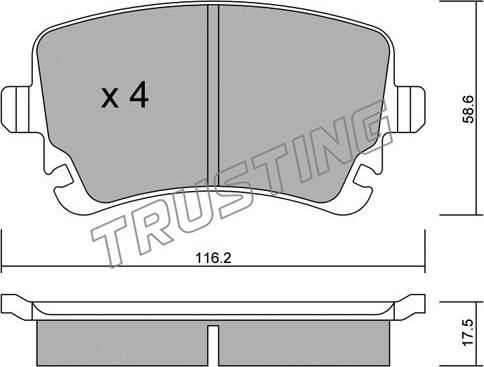 Trusting 570.2 - Brake Pad Set, disc brake car-mod.net