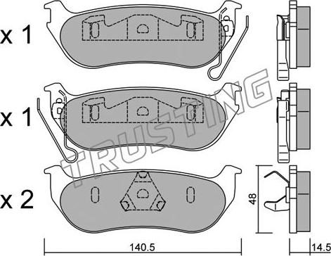 Trusting 643.0 - Brake Pad Set, disc brake car-mod.net
