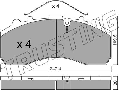 Trusting 601.0 - Drum Brake Shoe Set car-mod.net