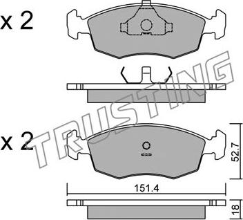 Trusting 096.2 - Brake Pad Set, disc brake car-mod.net