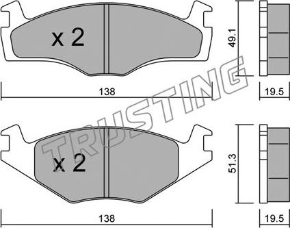 Trusting 047.1 - Brake Pad Set, disc brake car-mod.net