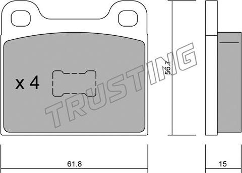 Trusting 011.0 - Brake Pad Set, disc brake car-mod.net