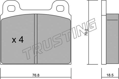 Trusting 080.0 - Brake Pad Set, disc brake car-mod.net