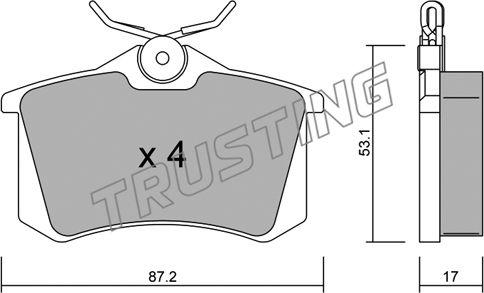 Trusting 102.1 - Brake Pad Set, disc brake car-mod.net