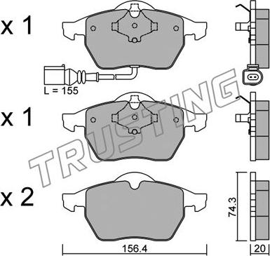 Trusting 188.4 - Brake Pad Set, disc brake car-mod.net