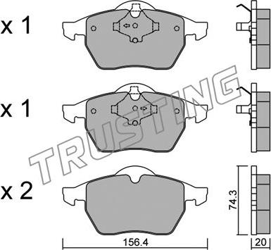 Trusting 188.1 - Brake Pad Set, disc brake car-mod.net