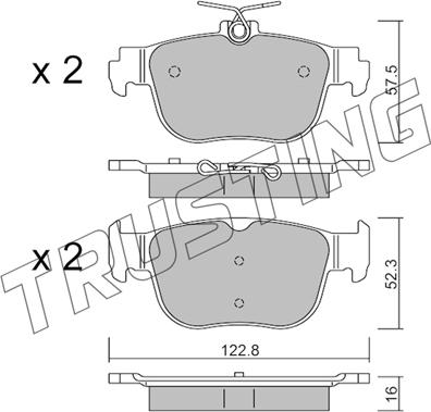 Trusting 1281.0 - Brake Pad Set, disc brake car-mod.net