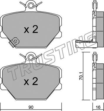 Trusting 350.0 - Brake Pad Set, disc brake car-mod.net