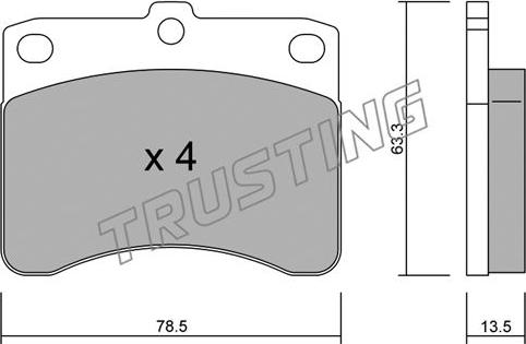 Trusting 210.0 - Brake Pad Set, disc brake car-mod.net