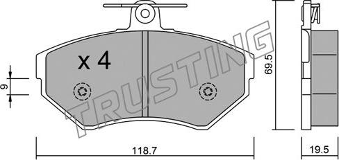 Trusting 224.0 - Brake Pad Set, disc brake car-mod.net