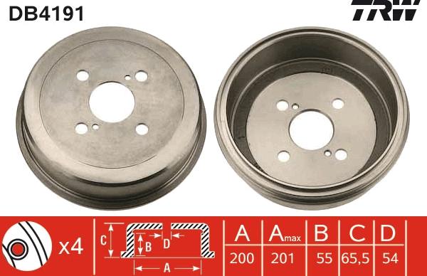 TRW DB4191 - Brake Drum car-mod.net