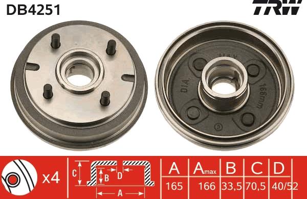 TRW DB4251 - Brake Drum car-mod.net