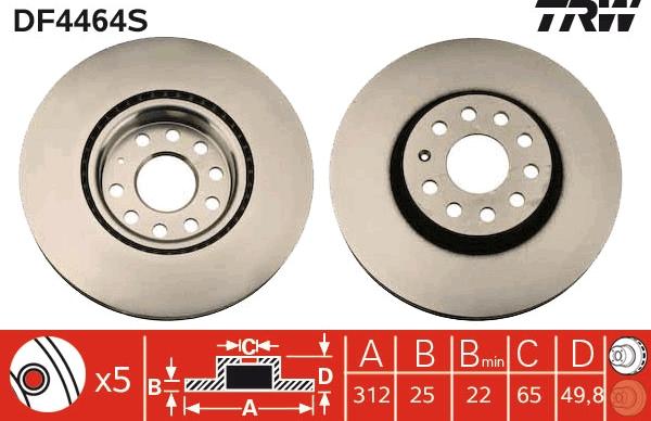 TRW DF4464S - Brake Disc car-mod.net