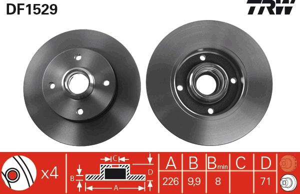 TRW DF1529 - Brake Disc car-mod.net
