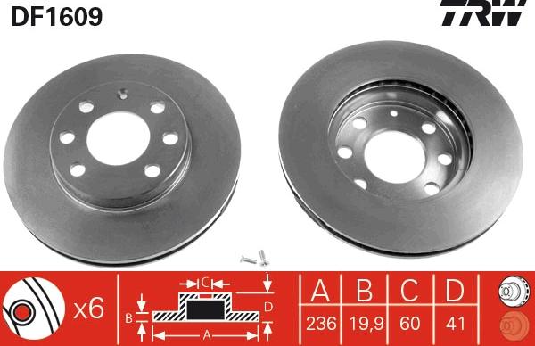 TRW DF1609 - Brake Disc car-mod.net