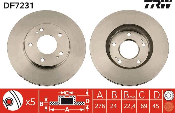 TRW DF7231 - Brake Disc car-mod.net