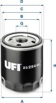 UFI 23.254.00 - Oil Filter car-mod.net