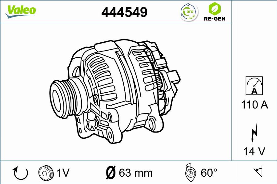 Valeo 444549 - Alternator car-mod.net
