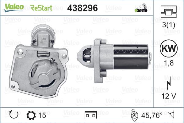 Valeo 438296 - Starter car-mod.net