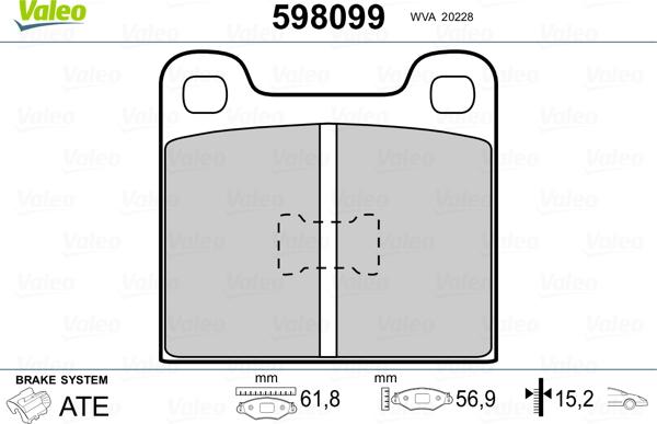 Valeo 598099 - Brake Pad Set, disc brake car-mod.net