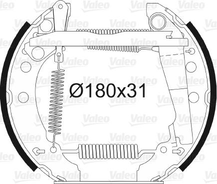 Valeo 554529 - Drum Brake Shoe Set car-mod.net