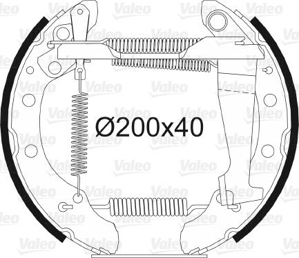 Valeo 554780 - Drum Brake Shoe Set car-mod.net