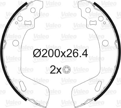 Valeo 564180 - Drum Brake Shoe Set car-mod.net