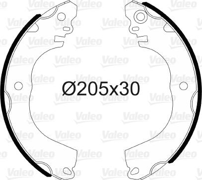 Valeo 564202 - Drum Brake Shoe Set car-mod.net