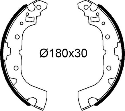 Valeo 564281 - Drum Brake Shoe Set car-mod.net