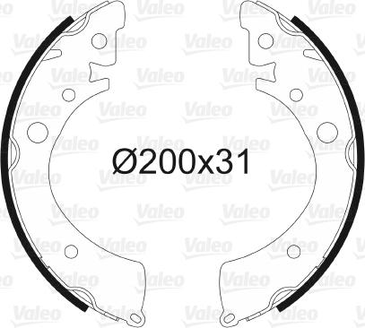 Valeo 562543 - Drum Brake Shoe Set car-mod.net