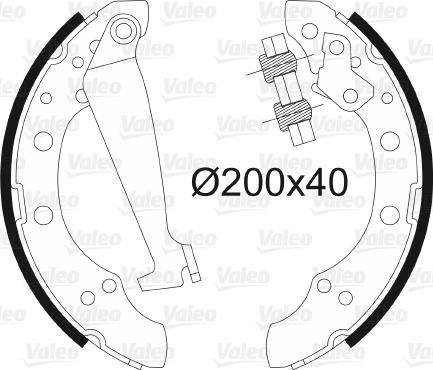 Valeo 562080 - Drum Brake Shoe Set car-mod.net
