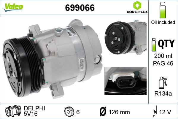 Valeo 699066 - Compressor, air conditioning car-mod.net