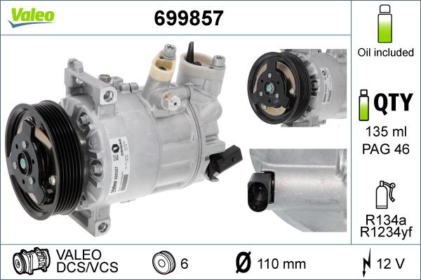 Valeo 699857 - Compressor, air conditioning car-mod.net