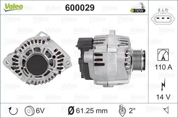 Valeo 600029 - Alternator car-mod.net