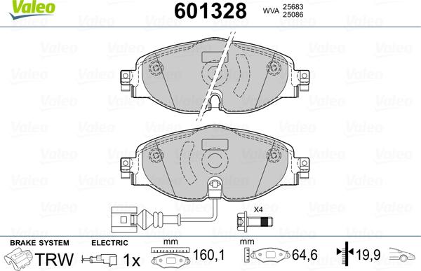Valeo 601328 - Brake Pad Set, disc brake car-mod.net