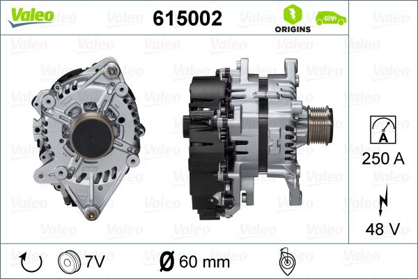 Valeo 615002 - Alternator, starter car-mod.net