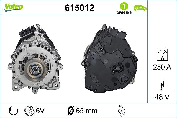 VALEO 615012 - Alternator, starter car-mod.net