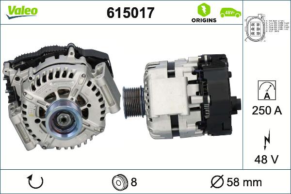 VALEO 615017 - Alternator, starter car-mod.net