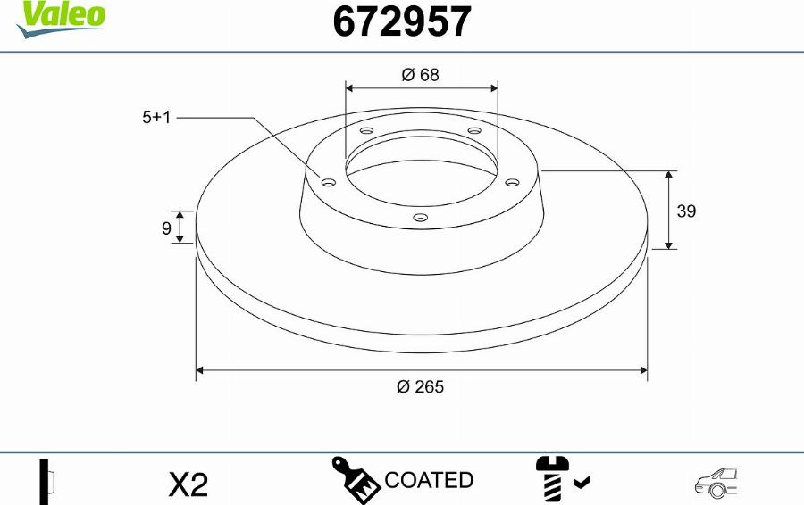 Valeo 672957 - Brake Disc car-mod.net