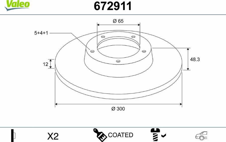 Valeo 672911 - Brake Disc car-mod.net