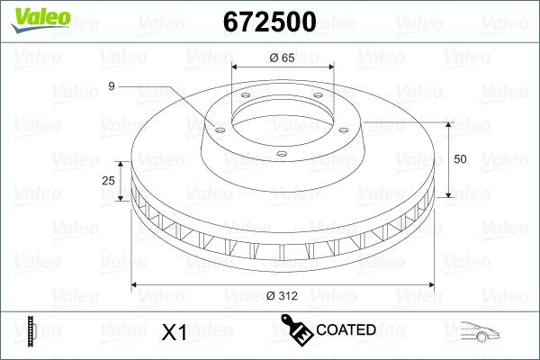Valeo 672500 - Brake Disc car-mod.net