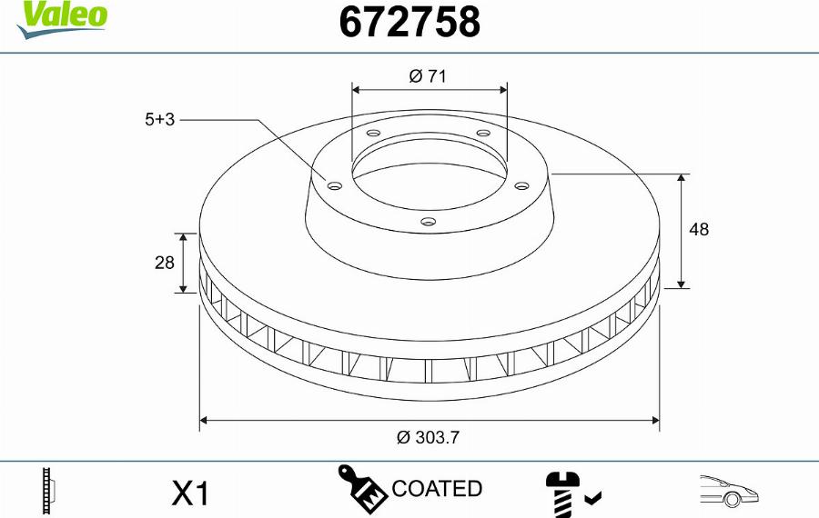 Valeo 672758 - Brake Disc car-mod.net