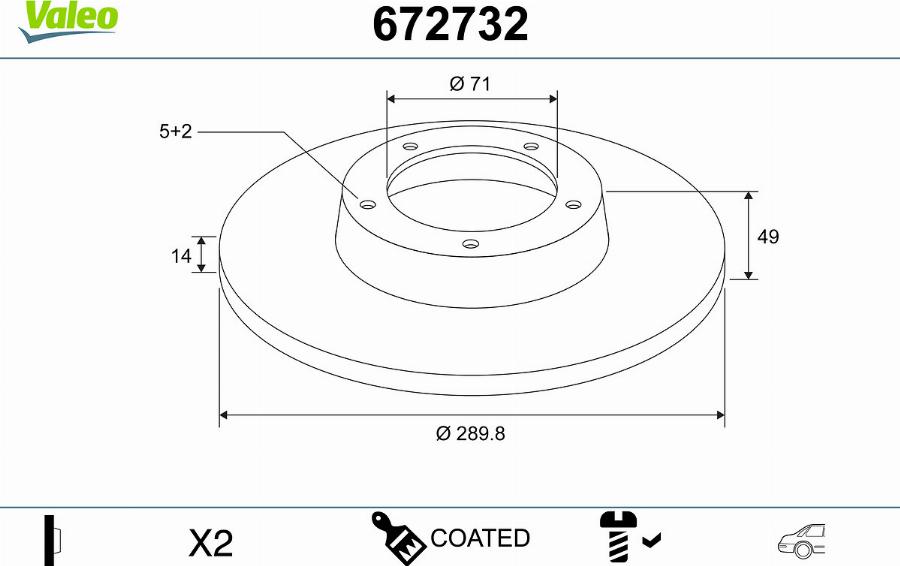 Valeo 672732 - Brake Disc car-mod.net