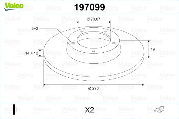 Valeo 197099 - Brake Disc car-mod.net