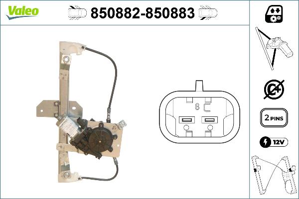 VALEO 850882 - Window Regulator car-mod.net