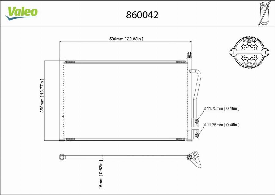 Valeo 860042 - Condenser, air conditioning car-mod.net