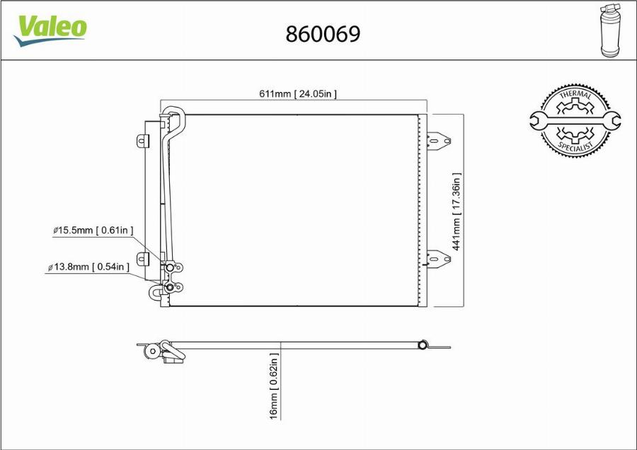 Valeo 860069 - Condenser, air conditioning car-mod.net