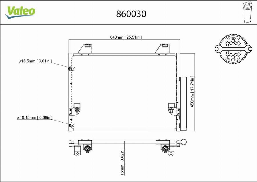 Valeo 860030 - Condenser, air conditioning car-mod.net